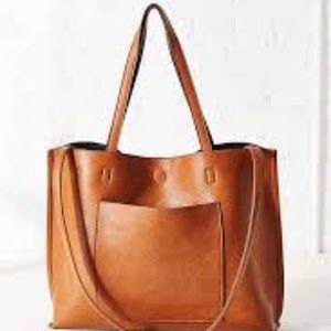 Reversible Vegan Leather Tote Bag
